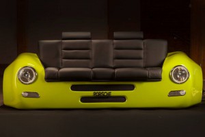 unique sofa Porsche 356 style leather custom seat couch retro
