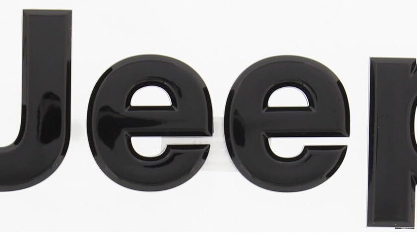 Gloss Black Jeep Letters Emblem 140x40mm