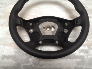 Sprinter 906 VW Crafter steering wheel Black leather black stitch + extra thumb rests (