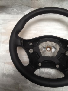 Sprinter 906 steering wheel Black leather black stitch + extra thumb rests (