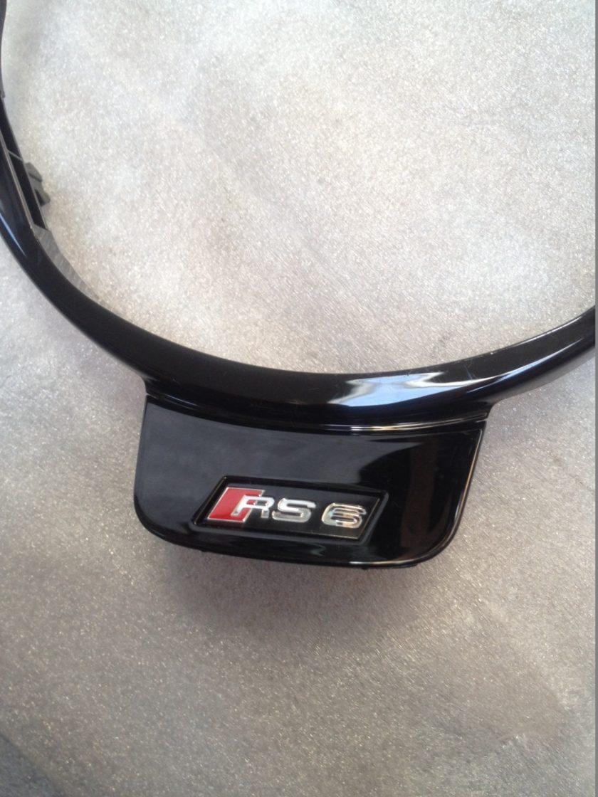 AUDI RS6 A6 steering wheel trim gloss black ring