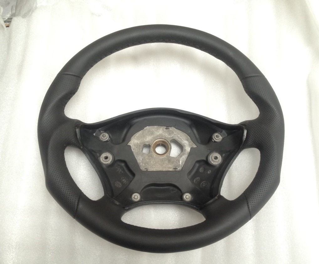 Sprinter 906 VW Crafter steering wheel Black leather black stitch + extra thumb rests profiled