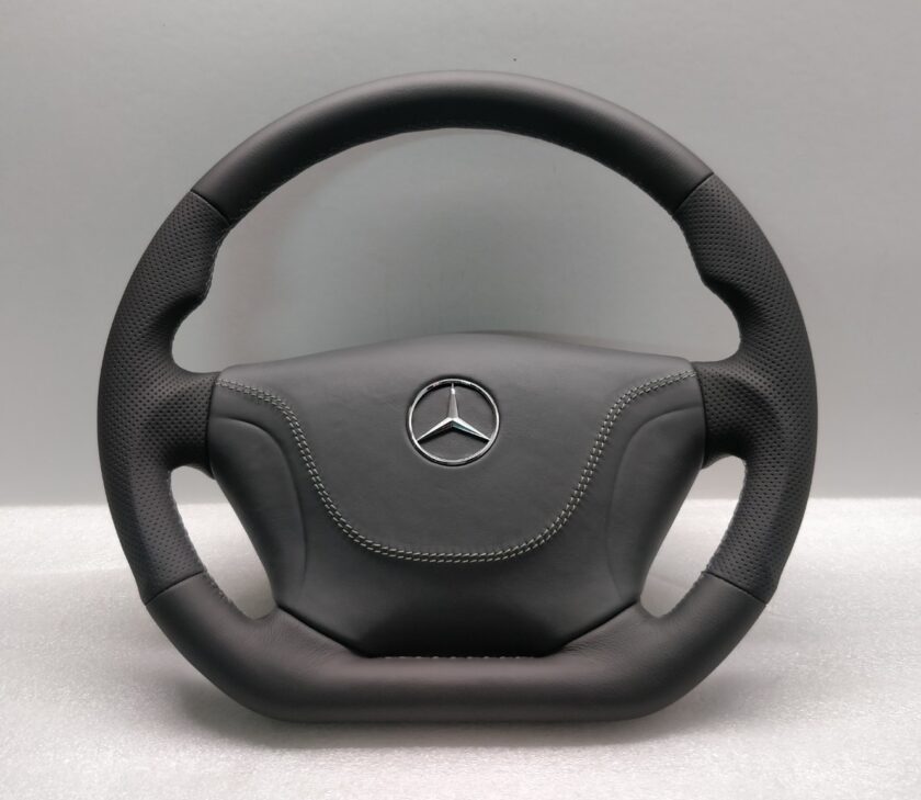 Vito W638 steering wheel Black leather + grey stitch flat custom AMG Black Grey