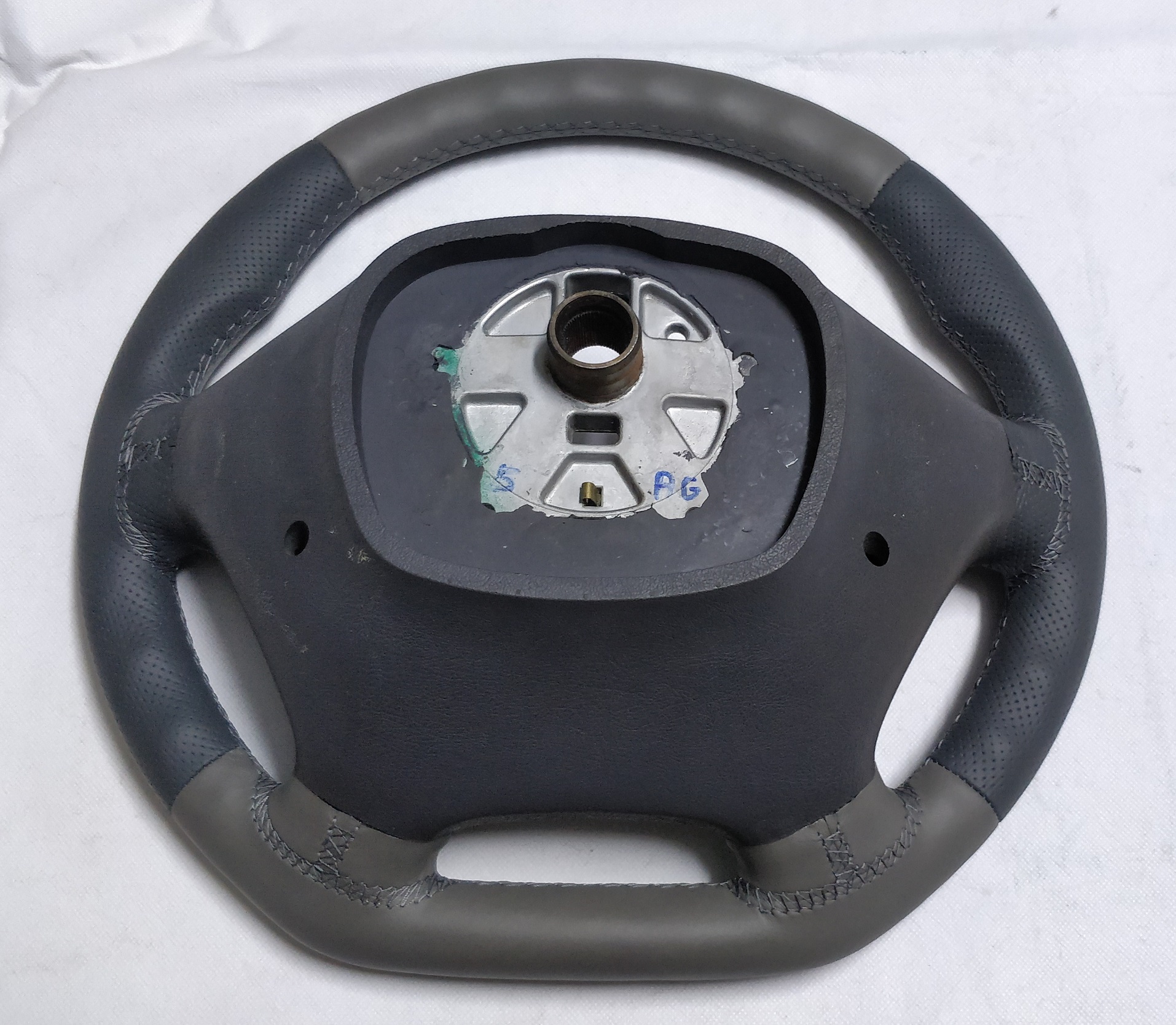 MERCEDES VITO W638 LEATHER STEERING WHEEL FLAT BOTTOM GREY 1997-2003 ...