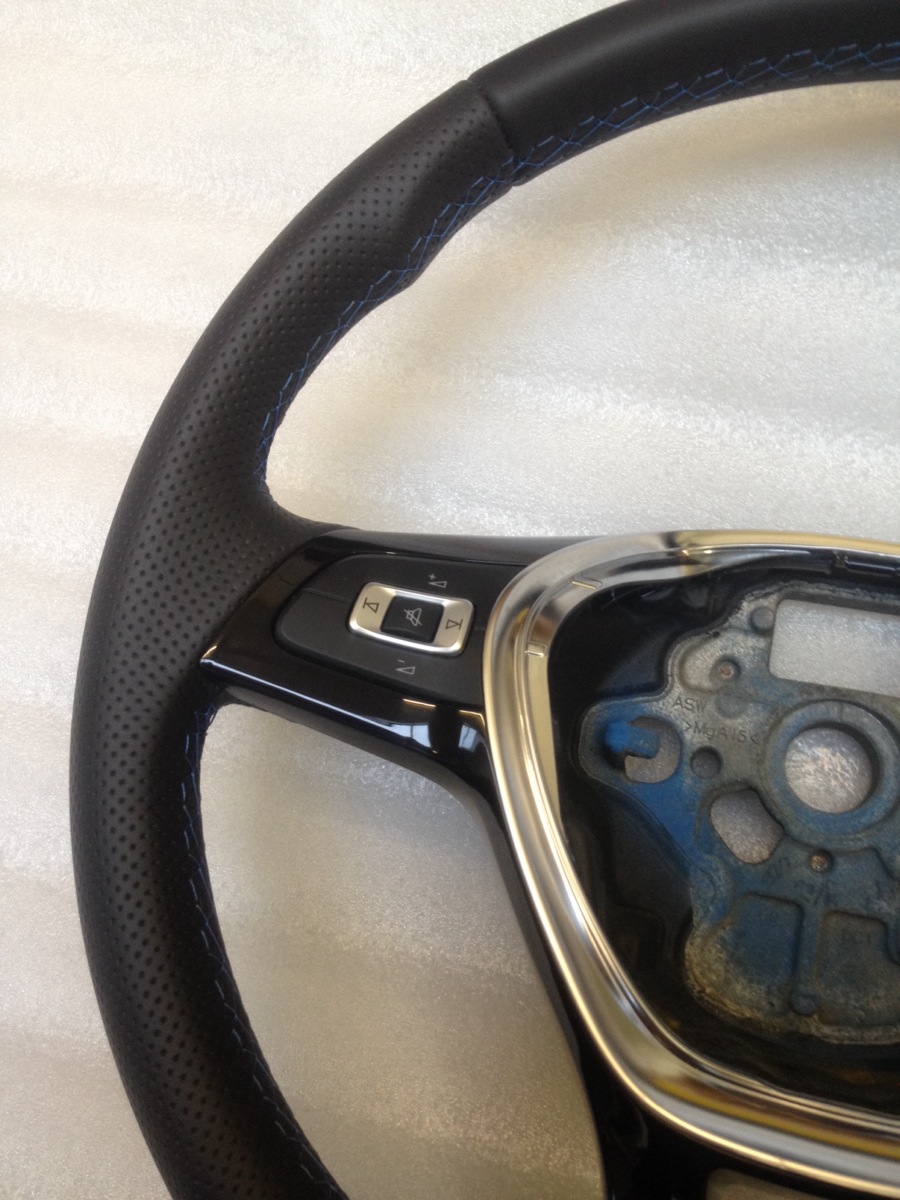 vw steering wheel leather blue stitch Golf 7 R Caddy Touran Passat B7 5G0419091