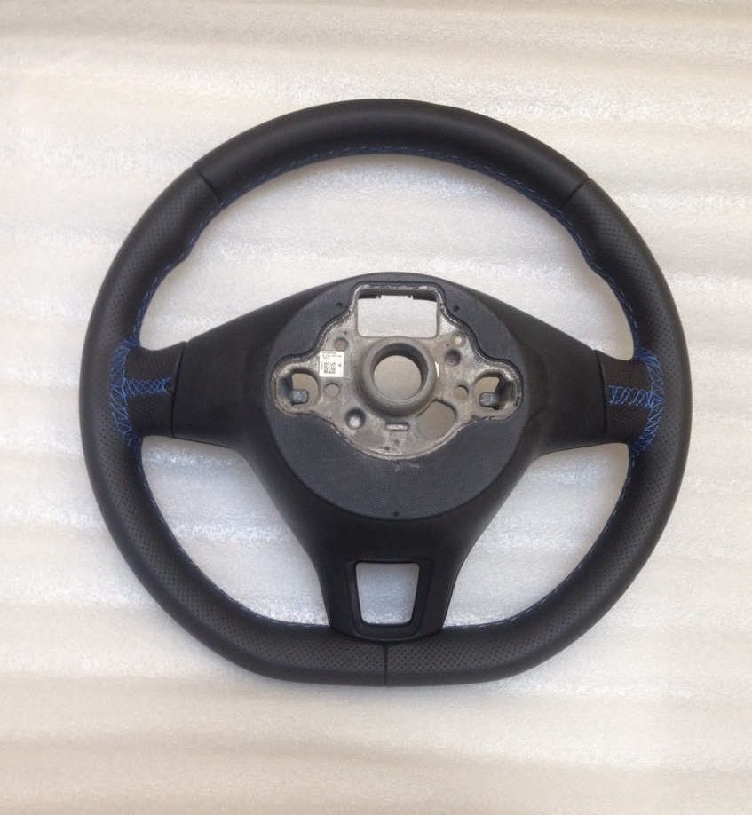 vw steering wheel leather blue stitch Golf 7 R Caddy Touran Passat B7 5G0419091