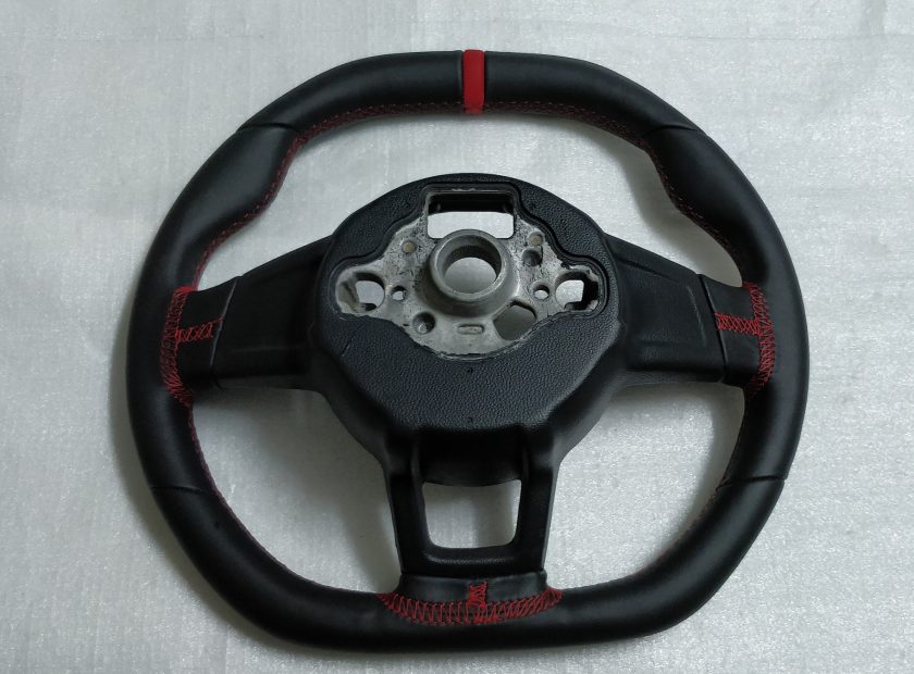steering wheel GTI golf 7 Custom Scirocco flat top bottom Transporter T6 red stitch