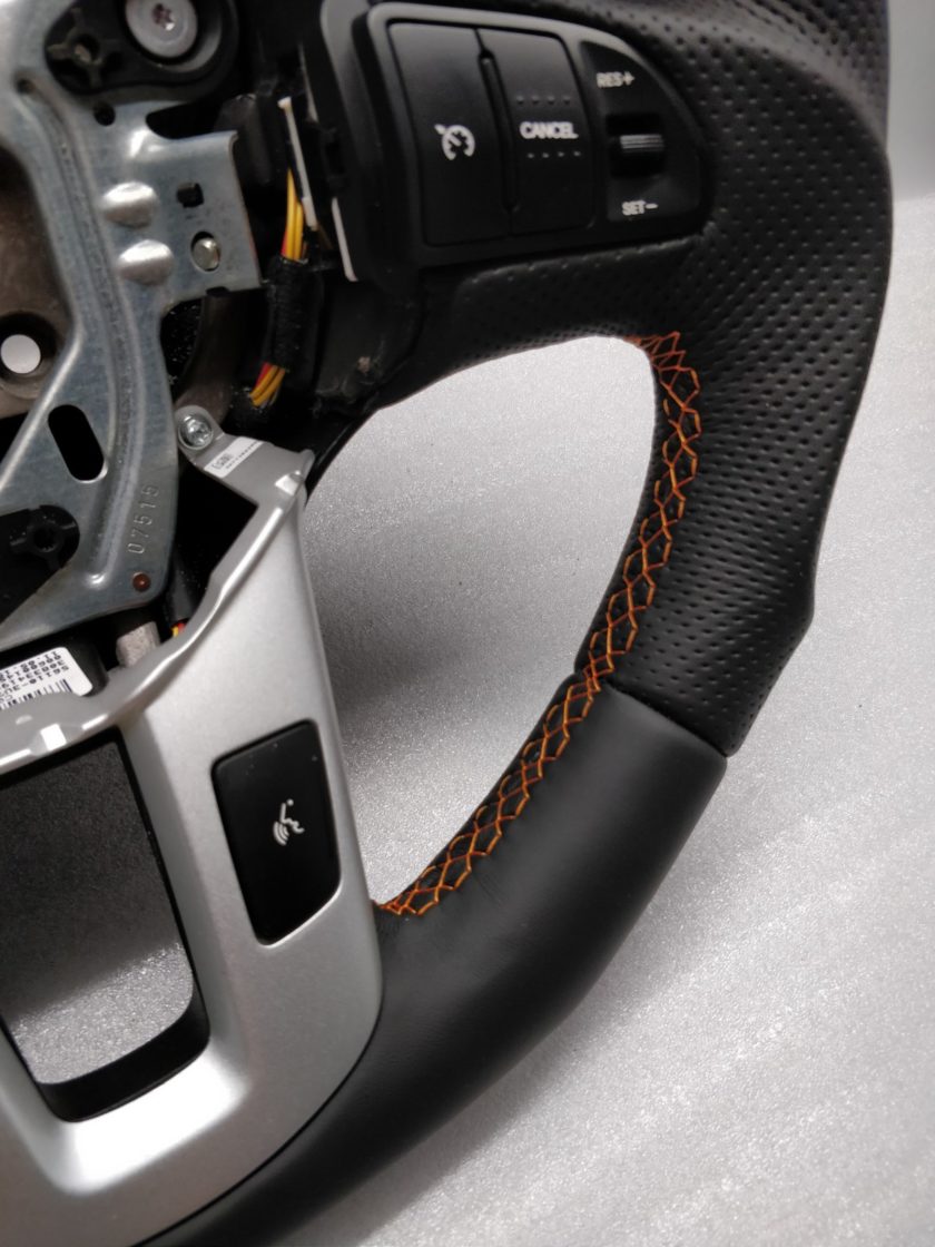 Kia Sportage steering wheel Flat Bottom Custom Orange Stitch 56110-3U751 EQ