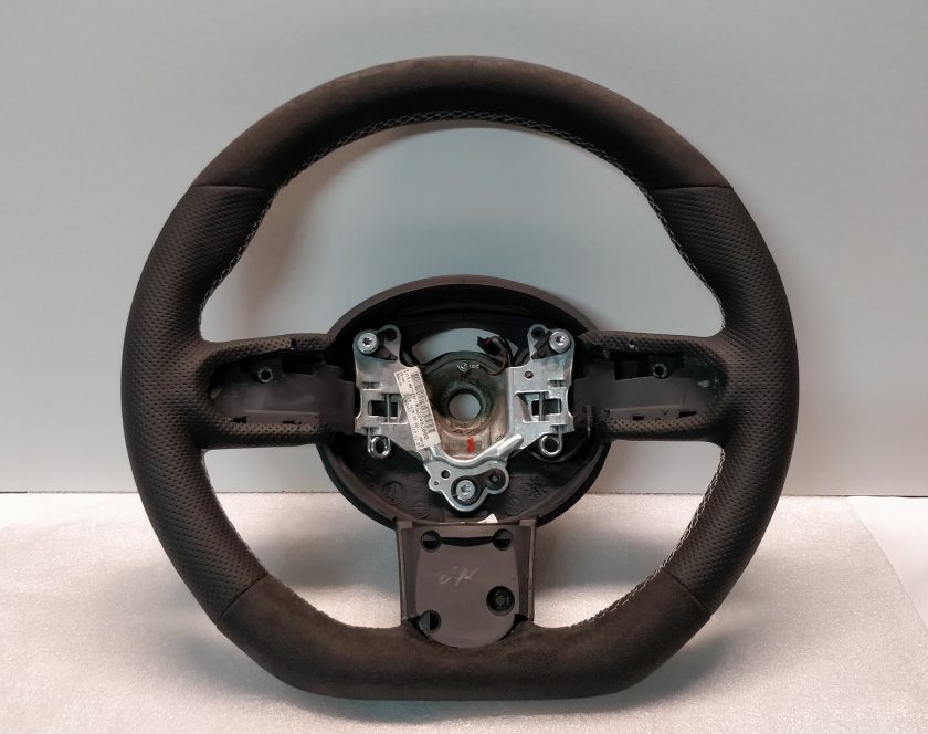 MINI steering wheel Flat Bottom 6762458 R50 R52 R53 WHITE STITCH Custom