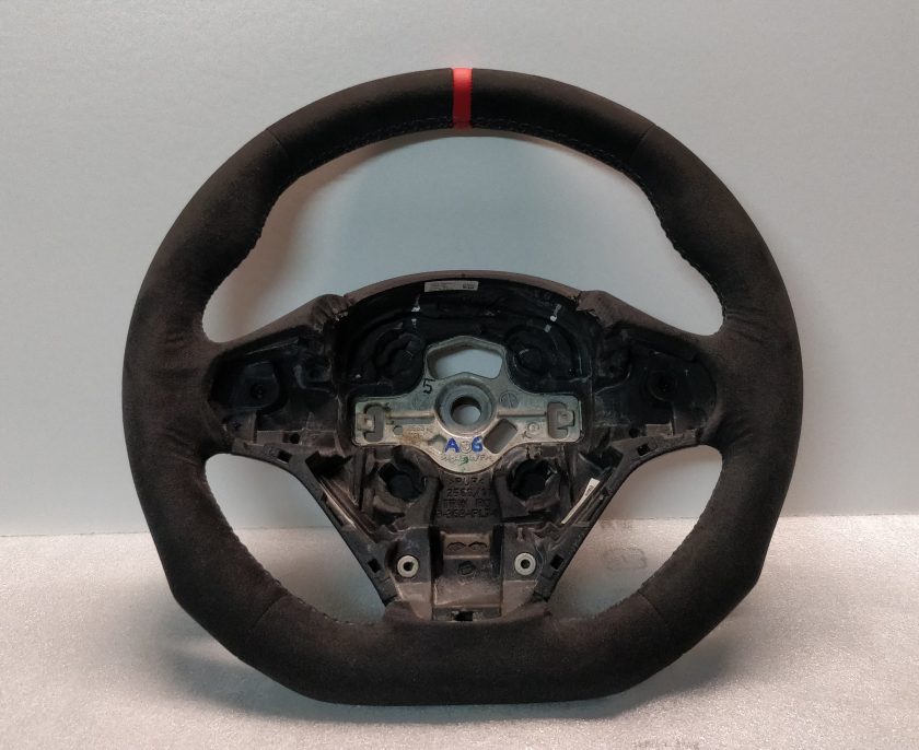 BMW steering wheel Alcantara M-sport red band F20 F21 F30 F32 F22 62560182D Custom Flat bottom