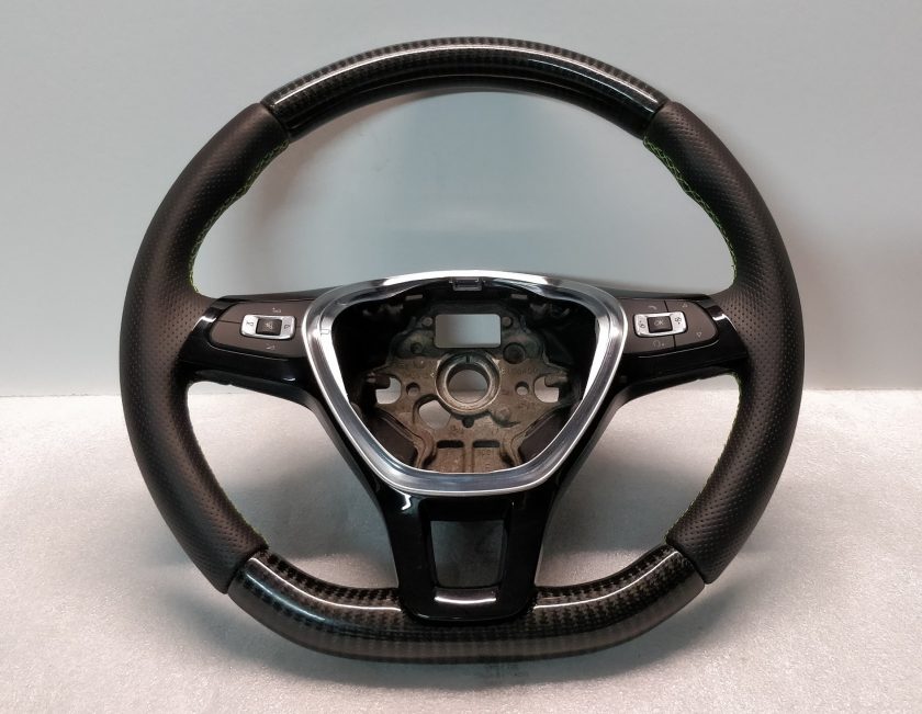 VW Steering wheel Golf 7 Carbon + leather custom jetta Eos Scirocco transporter T5 T6 Flat 5G0419091