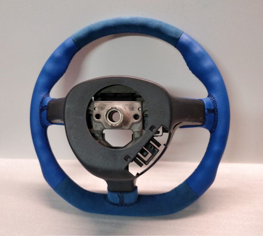 honda civic mk7 steering wheel blue alcantara + leather 2001-05 Flat
