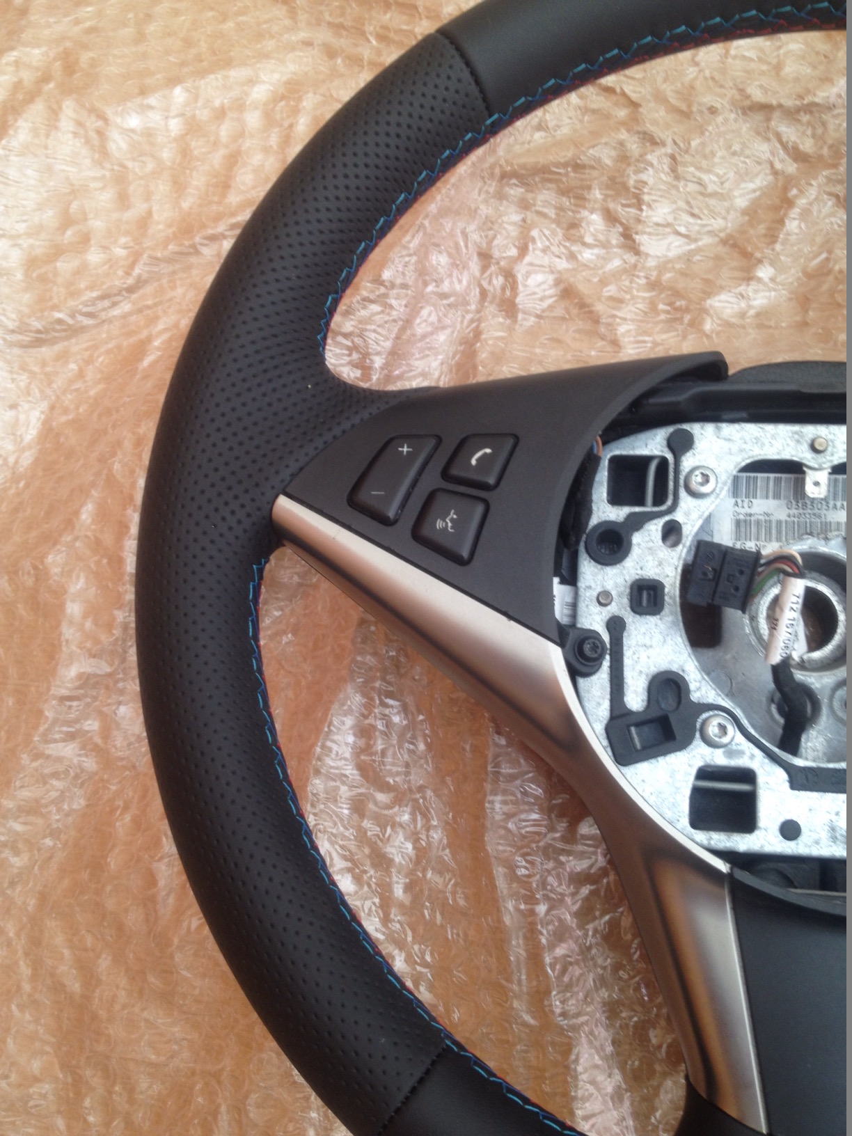 BMW Steering wheel E60 E61 E63 6023388 SE 2003-2005 Leather M-stitch