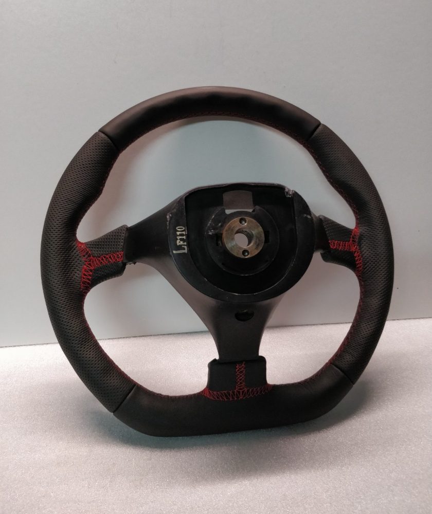 Mazda RX-7 Steering wheel custom flat bottom Red Stitch FD3S