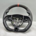 Jaguar XF steering wheel Custom Flat Alcantara Red Band 07-12 8323CCLEG