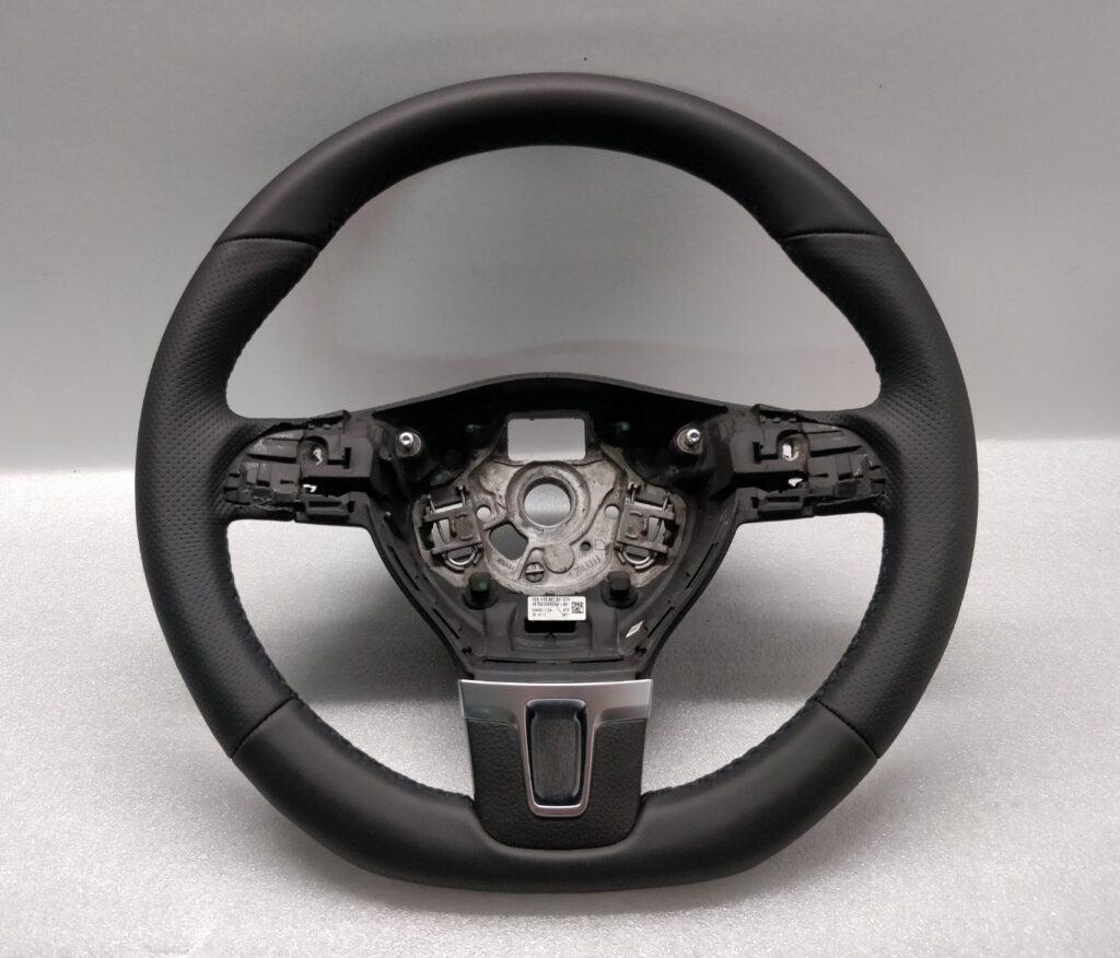 VW Passat B7 CC STEERING WHEEL NEW LEATHER FLAT TIPTRONIC PADDLE T6 ...