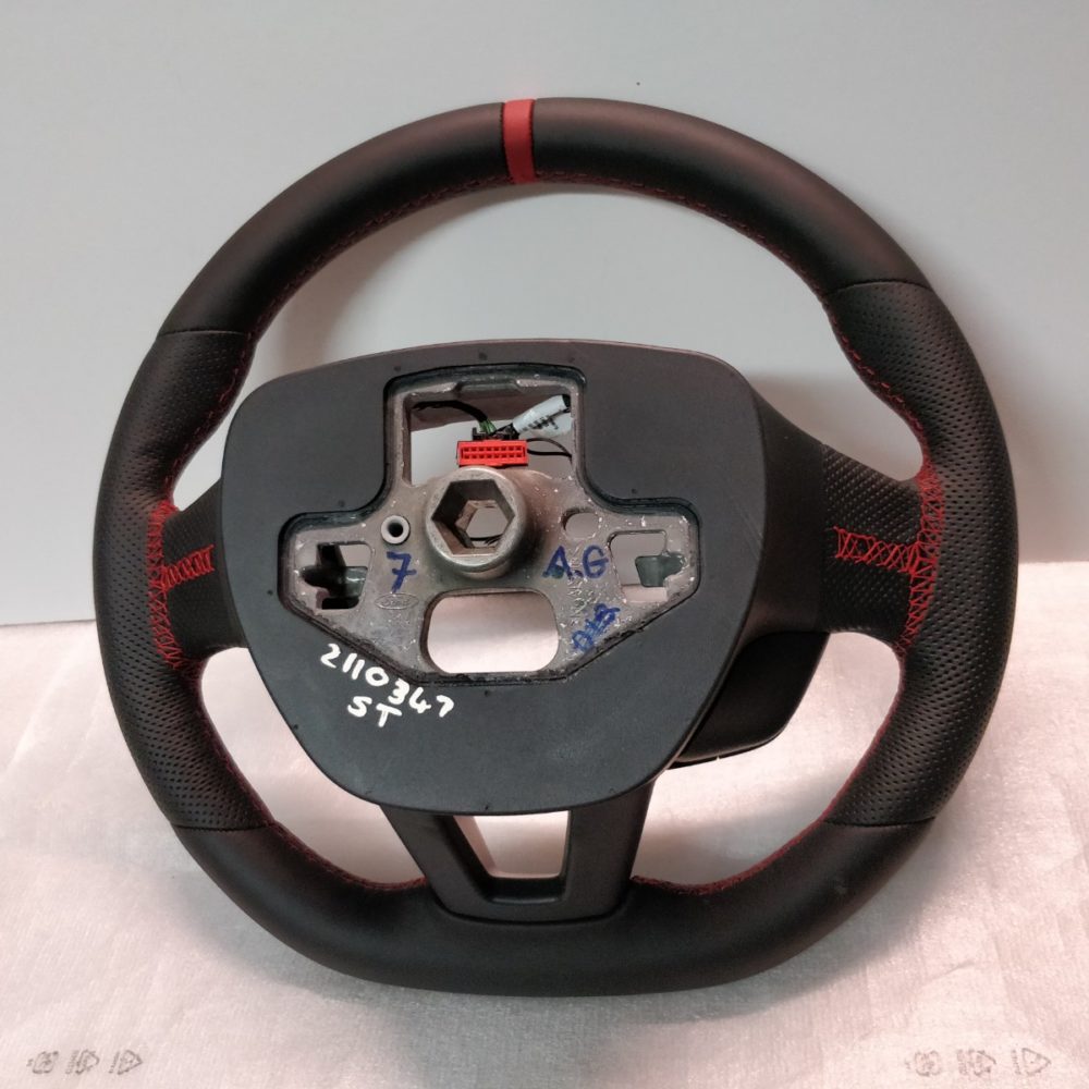 FORD FOCUS ST mk3 STEERING WHEEL FLAT BLACK + RED BAND 2011-2018 CUSTOM ...