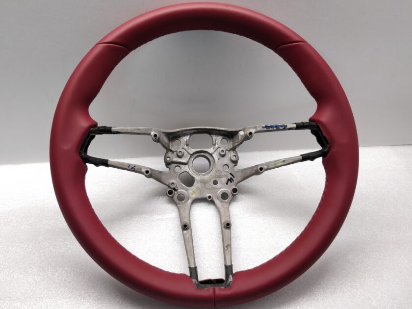 Red Leather Porsche Steering wheel 911 992 Boxster Cayman 718 Cayenne Panamera