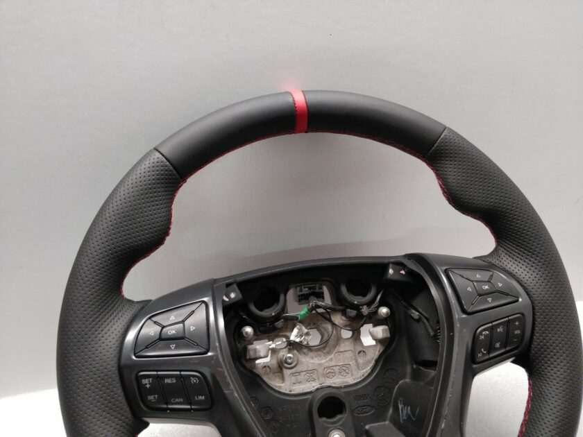FORD RANGER Steering wheel new Leather custom Red band EB3B-3600-RE3ENU 15-21