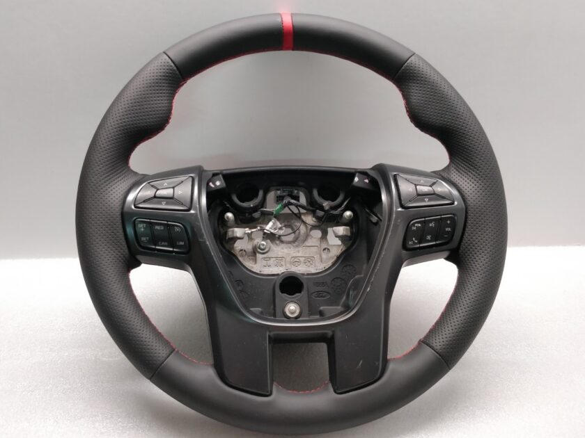 FORD RANGER Steering wheel new Leather custom Red band EB3B-3600-RE3ENU 15-21