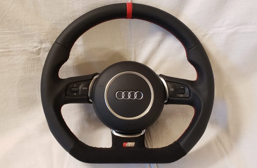 Audi S-Line steering wheel A8 D3 A4 B6 B7 A3 8P Q7 A5 A2 ALCANTARA FLAT CUSTOM