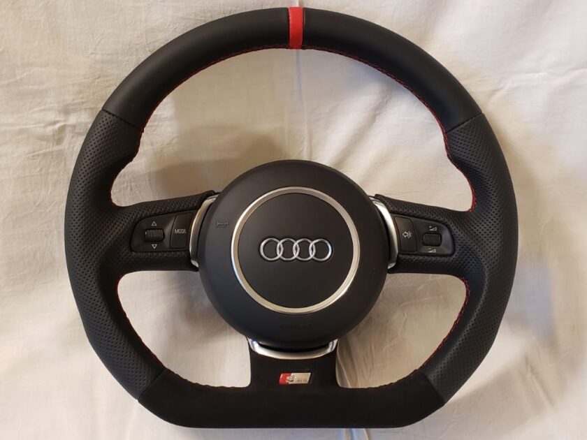 Audi S-Line steering wheel A8 D3 A4 B6 B7 A3 8P Q7 A5 A2 ALCANTARA FLAT CUSTOM