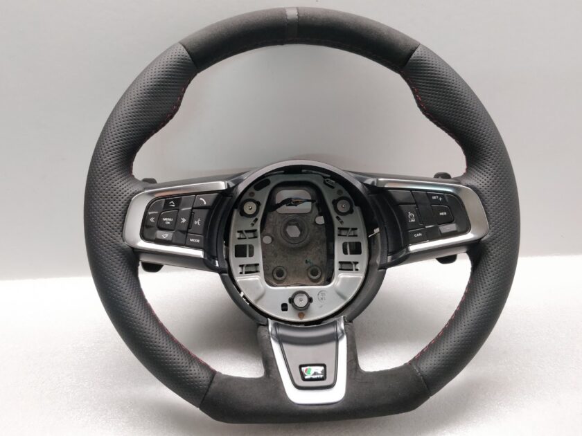 Jaguar XE R Sport steering wheel GX7M3F563 - GC8PVJ XF Custom Flat Alcantara