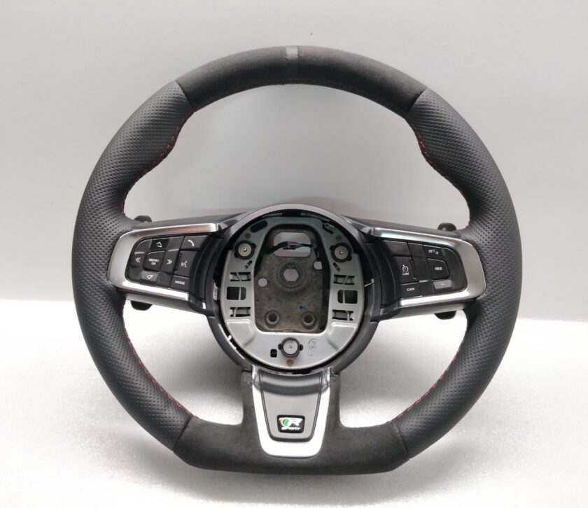 Jaguar XE R Sport steering wheel GX7M3F563 - GC8PVJ XF Custom Flat Alcantara