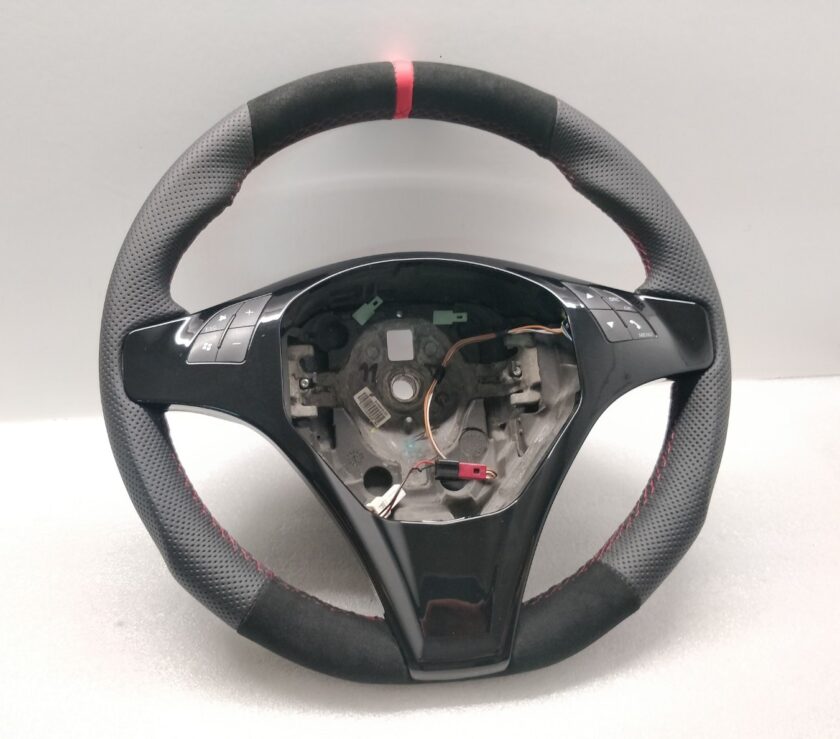 Piano Black Alfa Giulietta Mito steering wheel Custom Sport 10-16 leather + alcantara