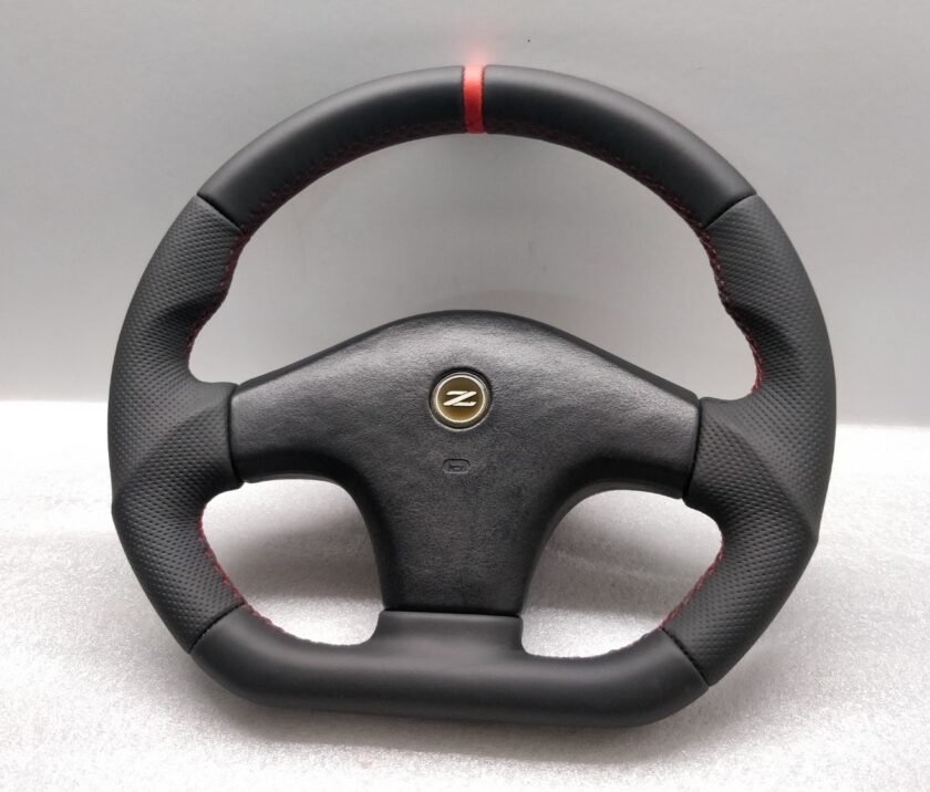 Alcantara 300ZX Z32 Red Stitch steering wheel Custom Flat Bottom