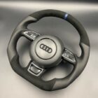 Audi steering wheel A3 RS3 TT RS A5 A8 A4 Q7 Q5 Custom Alcantara Leather Flat