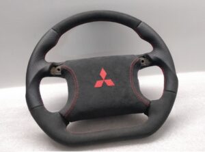 Mitsubishi GTO 3000gt II steering wheel Custom Flat New Leather Red Stitch Dodge Stealth