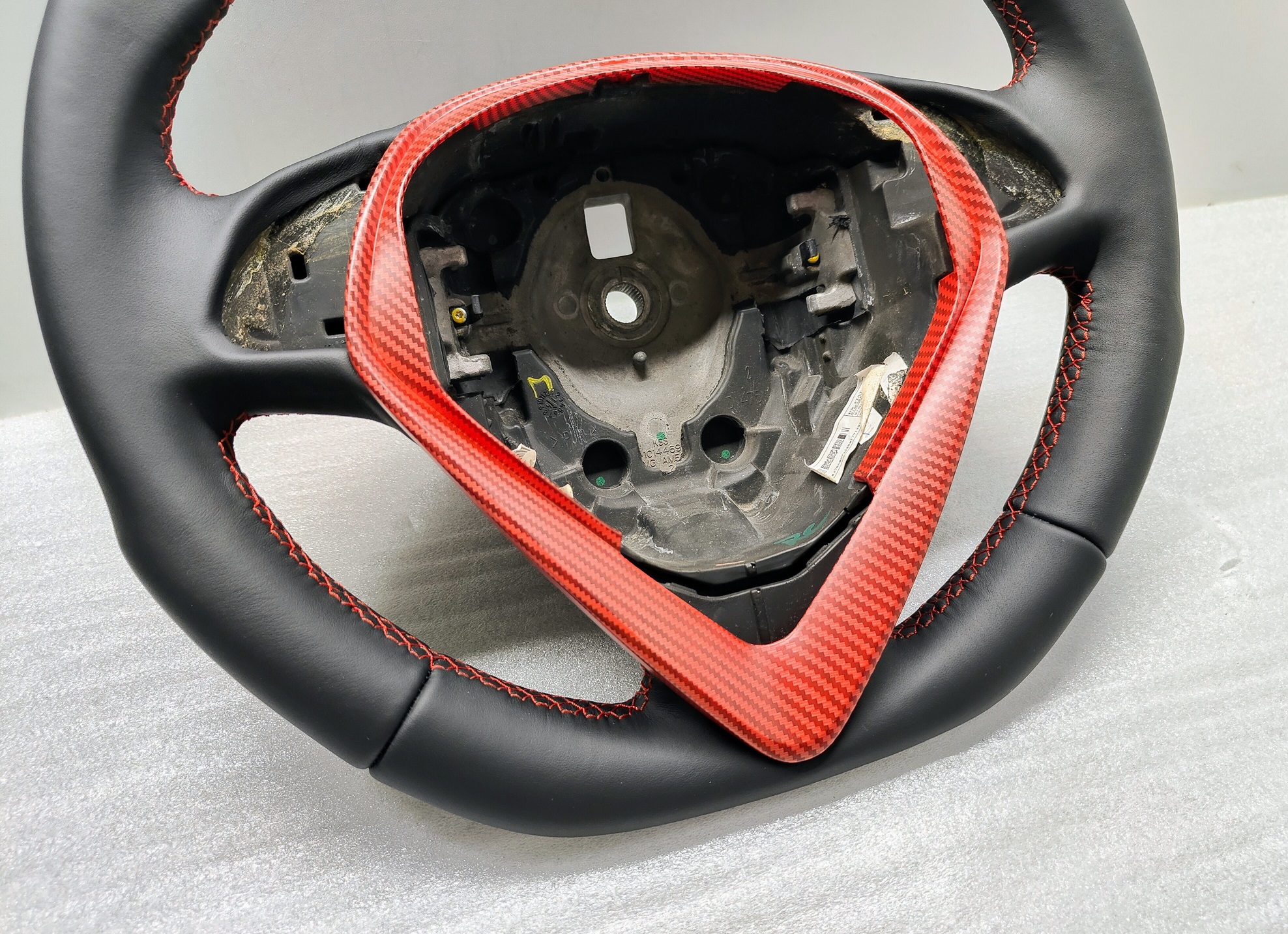 Alfa Giulietta flat steering wheel Custom Sport Red Stitch