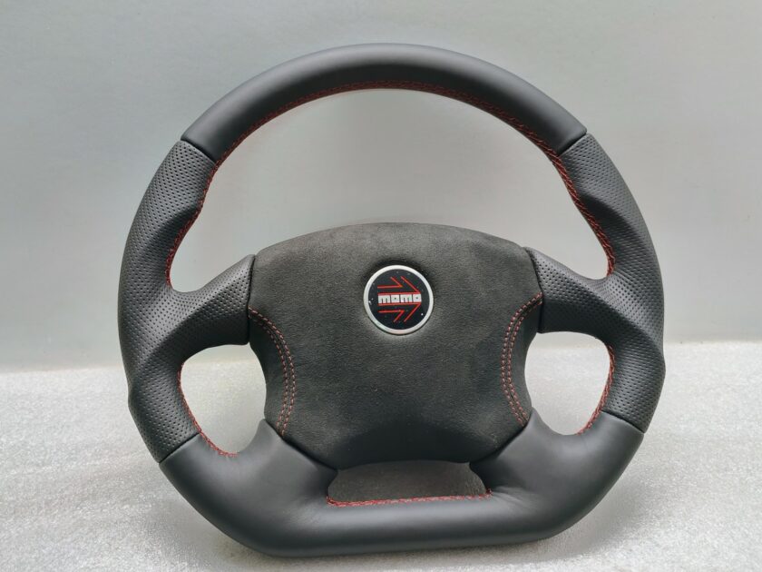 Subaru Impreza WRX custom steering wheel Flat Red New Leather Momo