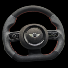 Steering wheel LEATHER + Alcantara R50 R53 Mini Flat Custom 6762458 red stitch