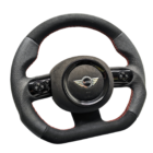 Steering wheel LEATHER + Alcantara R50 R53 Mini Flat Custom 6762458 red stitch R52