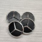 Centre caps for Mercedes 75mm black carbon style