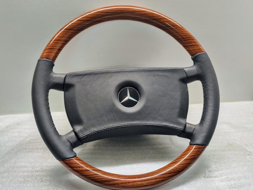 Mercedes R107 steering wheel New leather + wood effect W124 W123