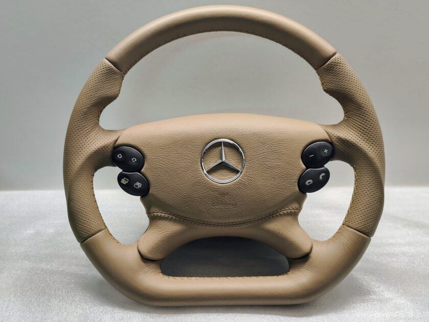 AMG steering wheel Tan Brown Custom Flat W209 CLK SL55 R230 W211 W218 Mercedes