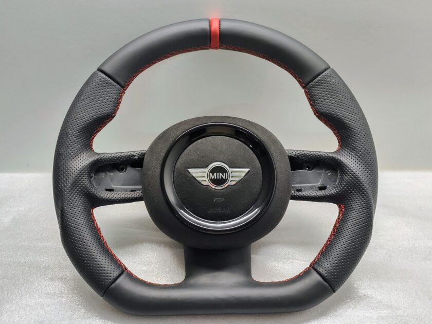 Steering wheel R50 R53 Mini Red band leather Flat Custom 6762458